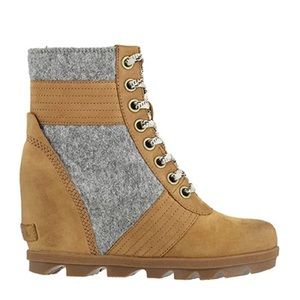 SOREL LEXIE WEDGE (WOMEN) - CAMEL BROWN